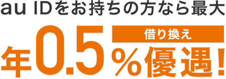 auじぶん銀行カードローンは年金利が最大0.5%も金利優遇がある