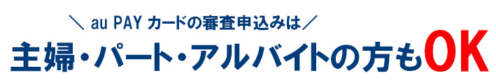 au PAYカードの審査申込み資格と詳細