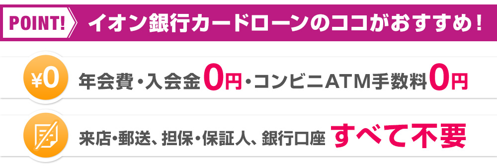 イオン銀行カードローンのここがおすすめ