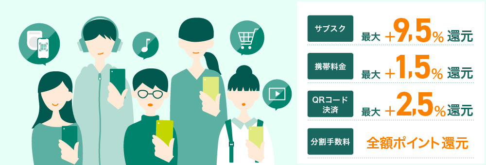 学生ポイントで、学生は最大+9.5%還元