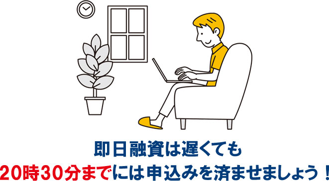 遅くとも20時30分までに申込みが完了しておく必要があります