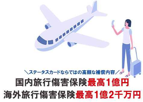 ラグジュアリーカードの海外旅行傷害保険は、最高1億2千万円で自動付帯となっています