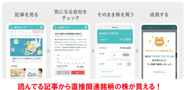 100円から株が買える日興フロッギー!記事から株が買える!