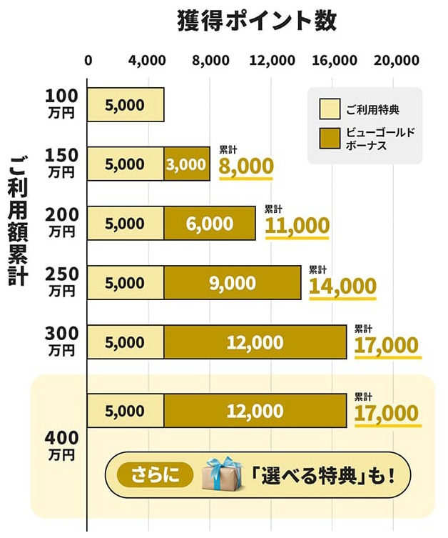ボーナスポイントと選べる特典が貰える!