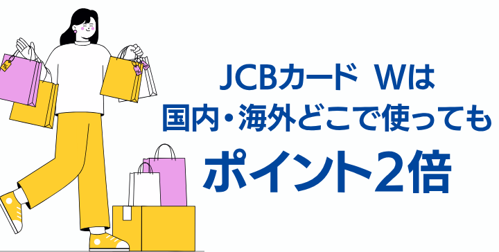 JCBカードWはどこで使ってもポイント2倍つまり還元率が1.0%