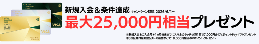 三井住友カードゴールド(NL)のキャンペーン